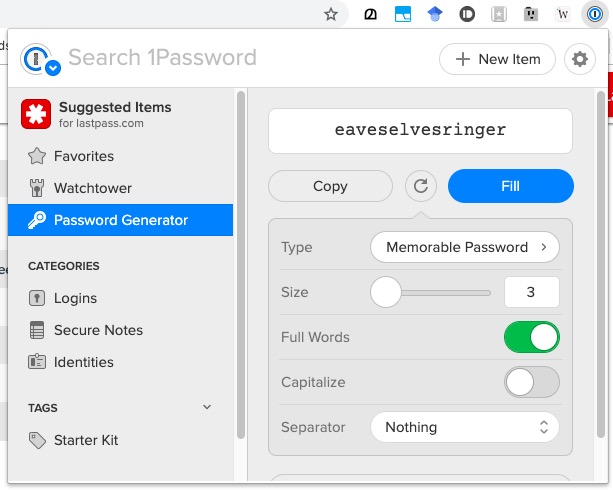 1Password generator