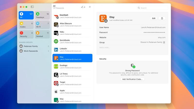 apple passwords app