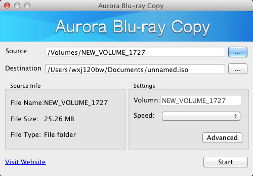 Aurora bluray copy