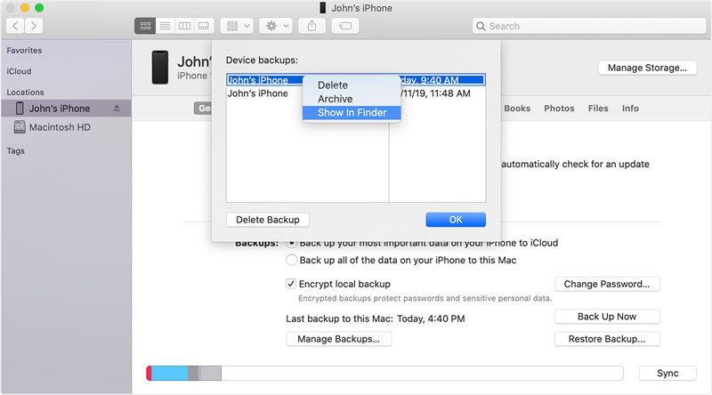 backup iPhone