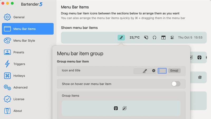bartender menubar