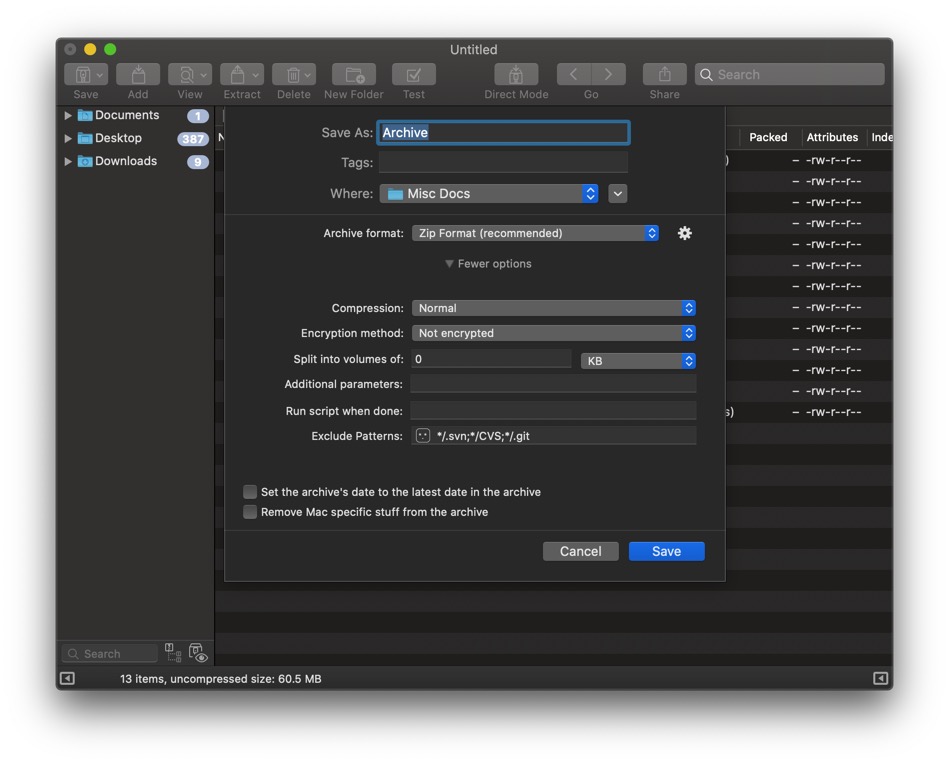 BetterZip UI