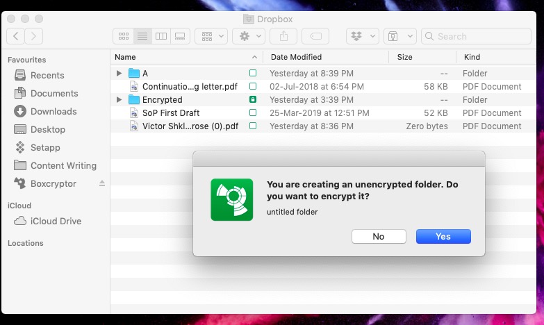 Boxcryptor Encrypted Folder