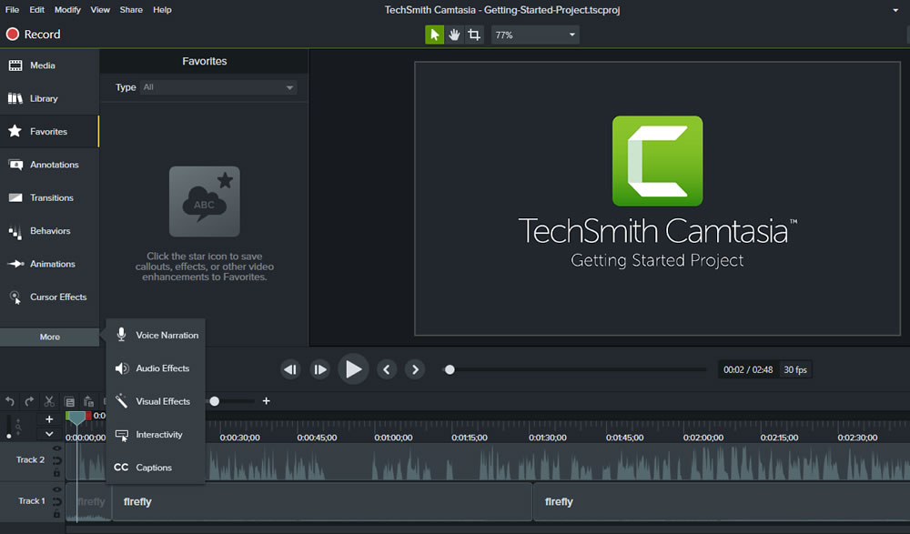 Camtasia Favorites