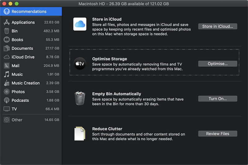 Clean storage