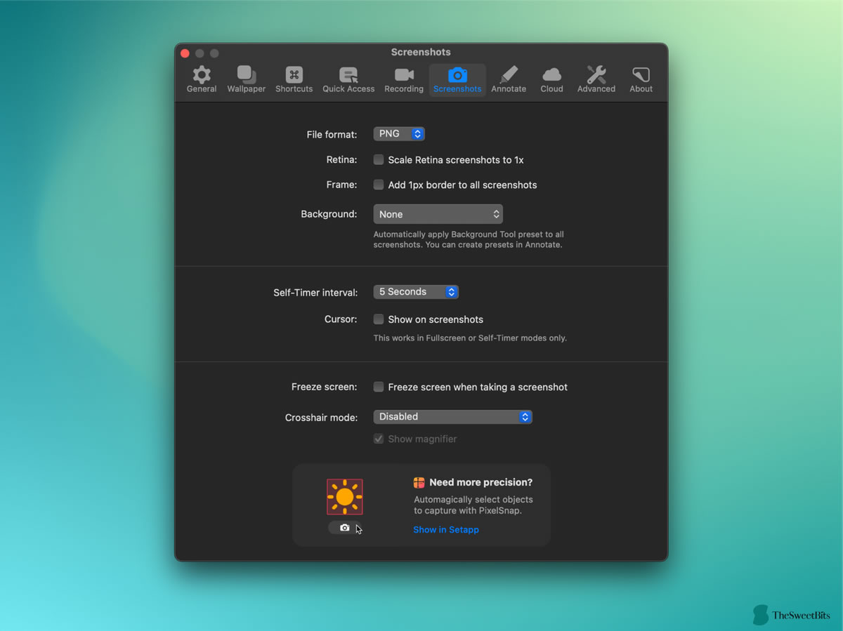 cleanshot settings