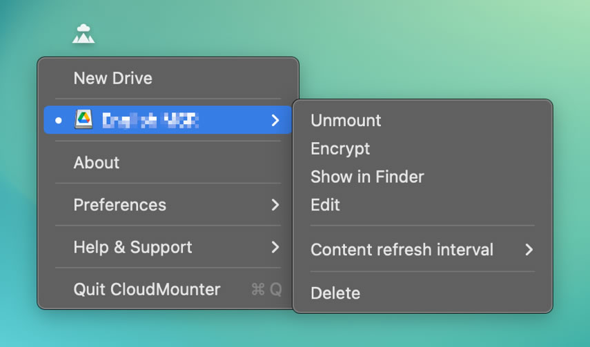 cloudmounter menubar