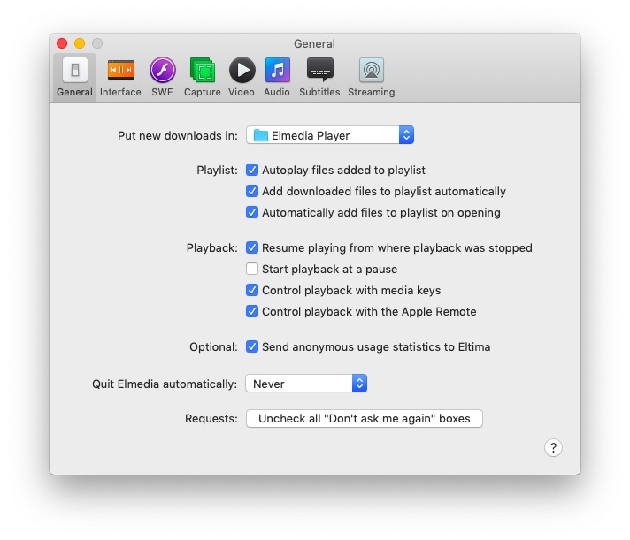 Elmedia Preferences