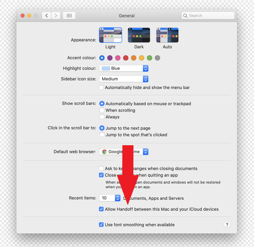 general settings