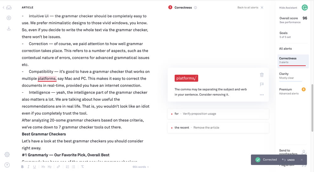 Grammarly Correction