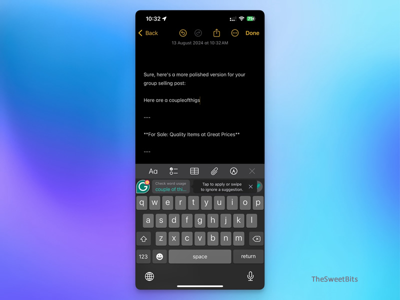 grammarly iphone