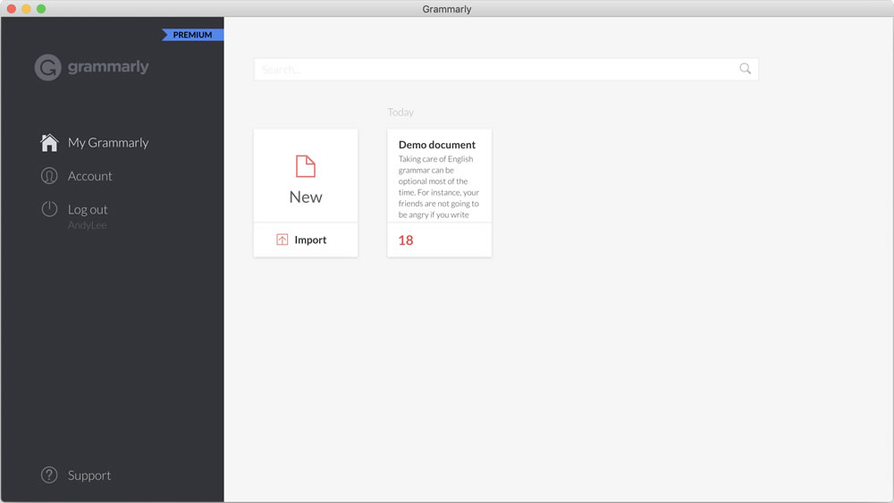 Grammarly UI