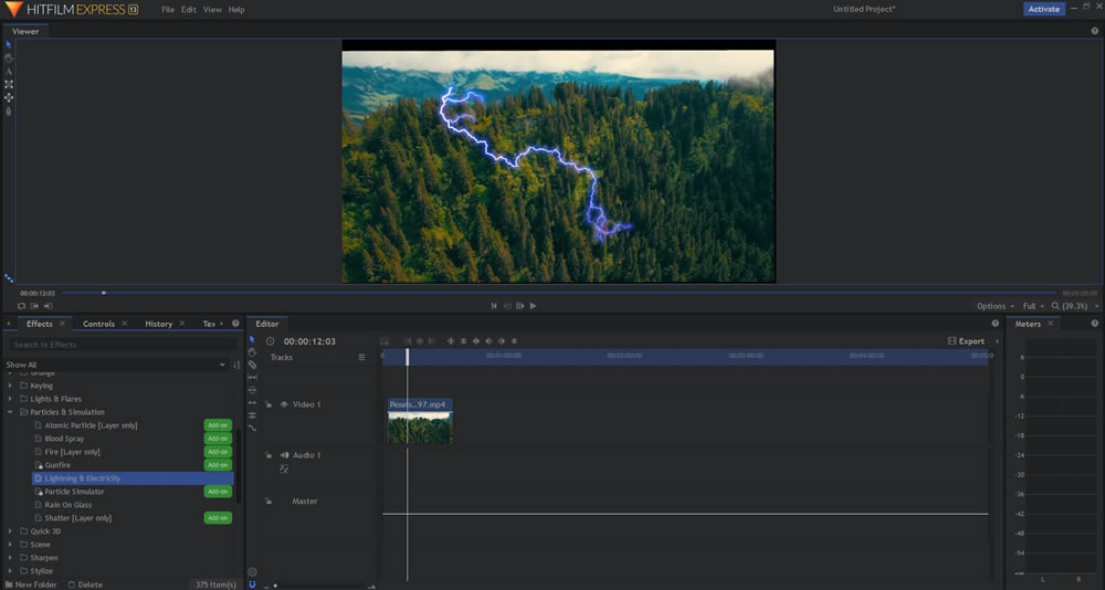 Hitfilm express UI