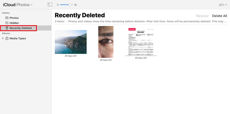 icloud recent