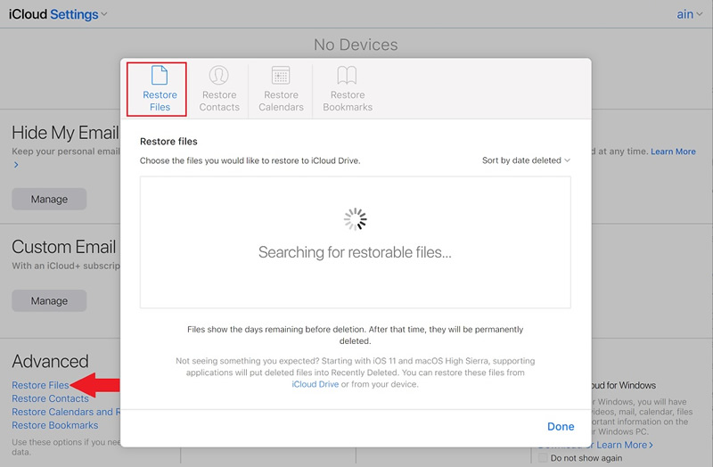 icloud setting