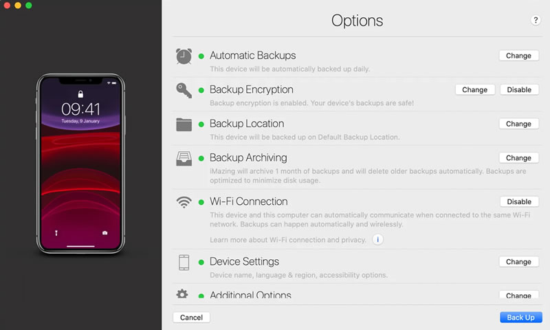 iMazing backup