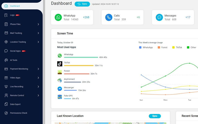 kidsguard dashboard