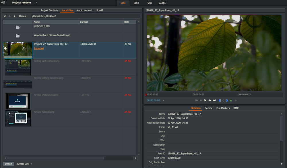 lightworks edit interface
