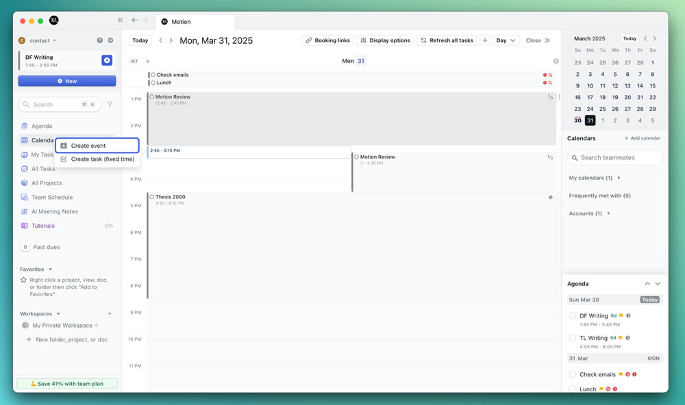 motion calendar