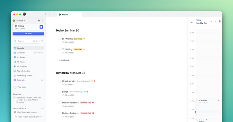 Motion: A Multipurpose AI Productivity App That Delivers