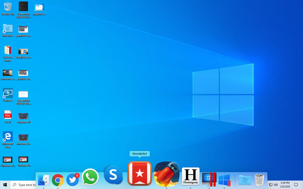 Parallels interface