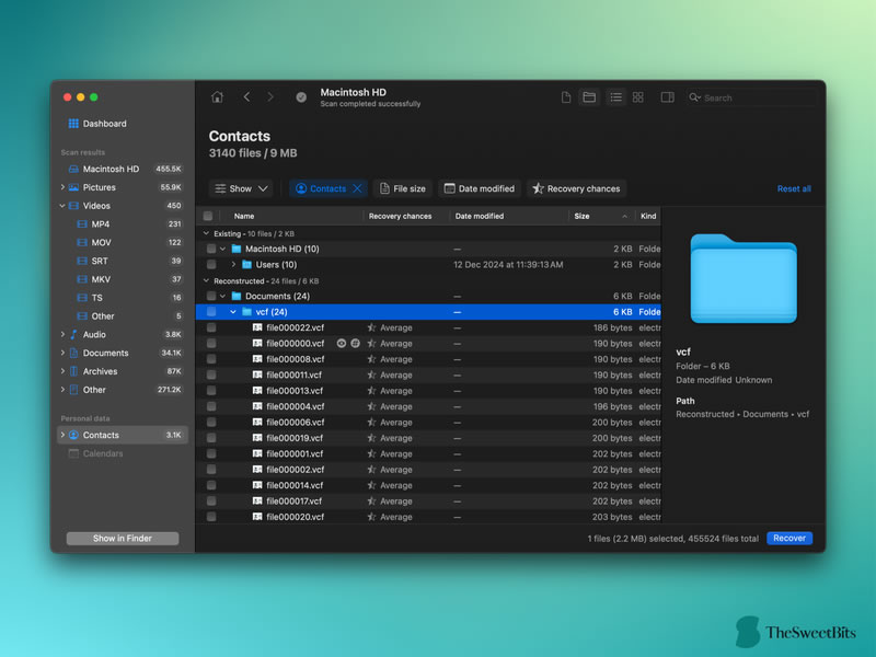 recover contacts