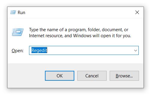 regedit run