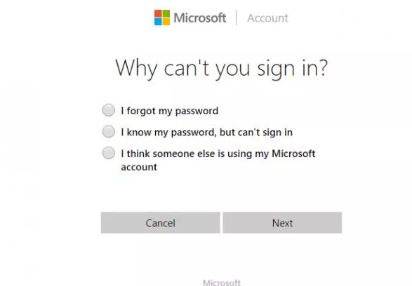 reset ms account