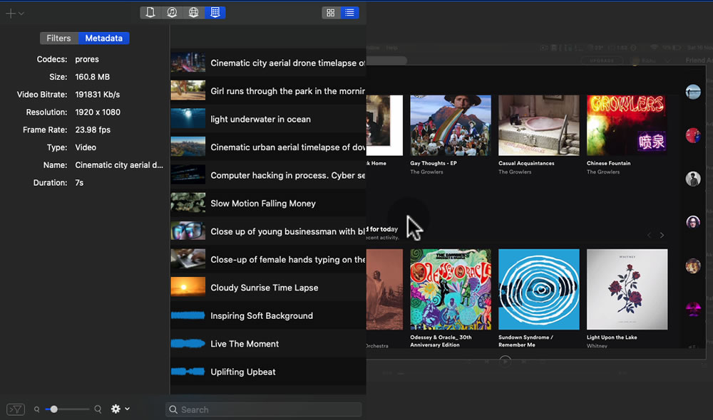 Screenflow left pane