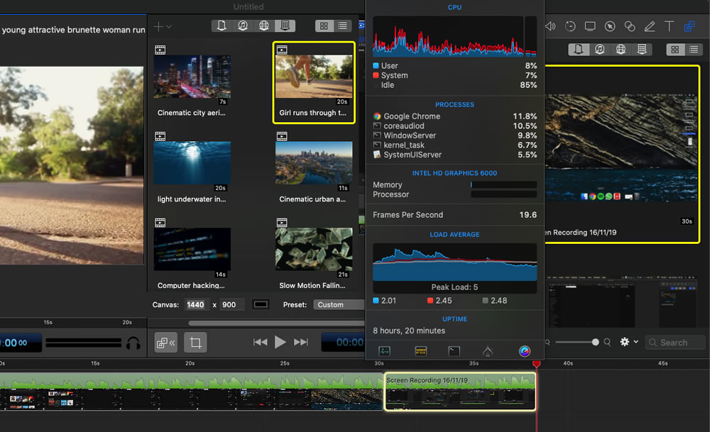 Screenflow memory