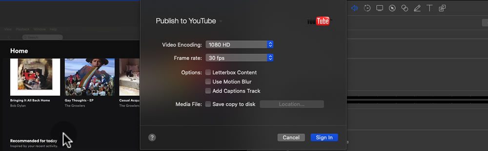 Screenflow publish