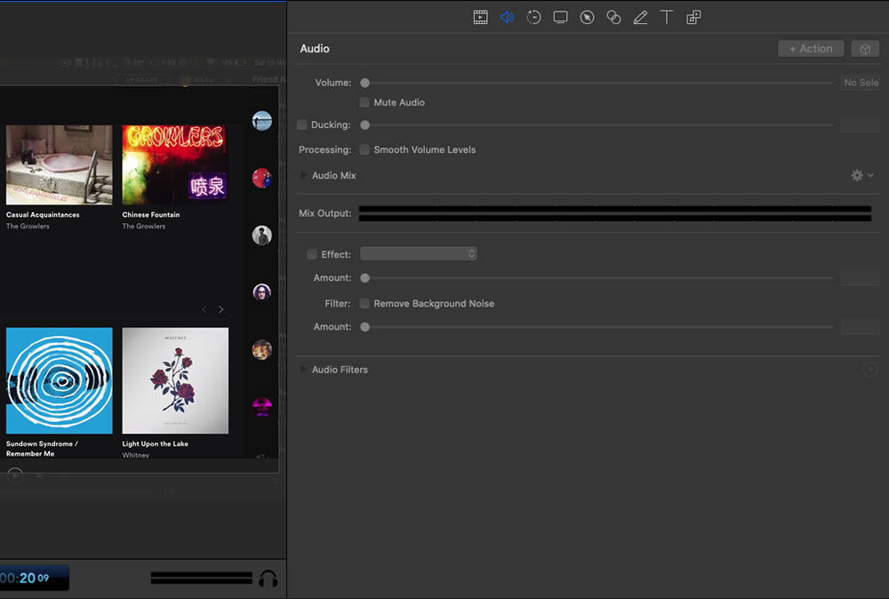 Screenflow right pane