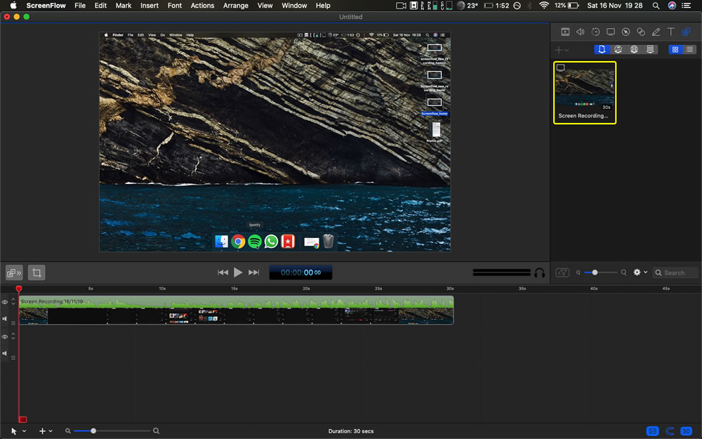 Screenflow edit home