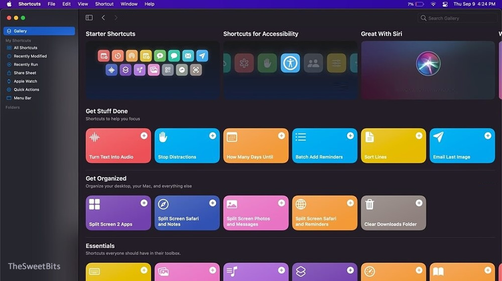Shortcuts app macos