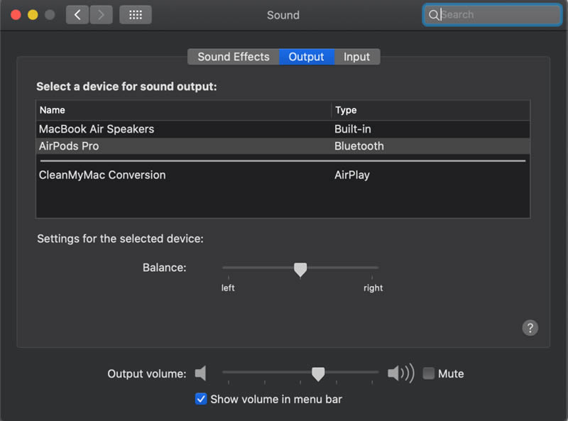 sound output