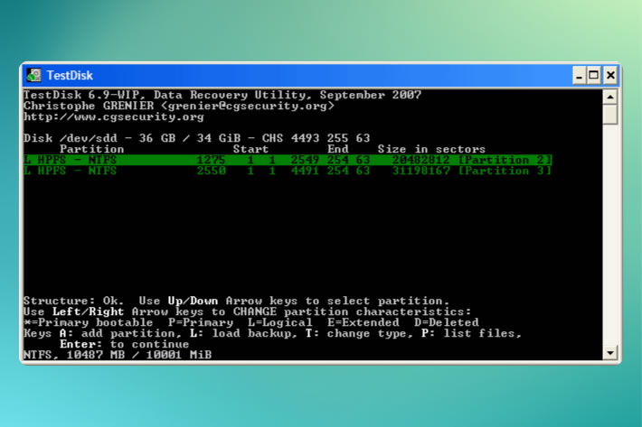 testdisk