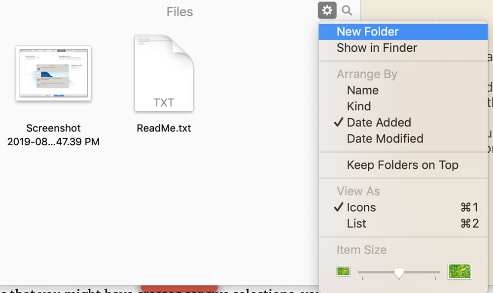 unclutter folder