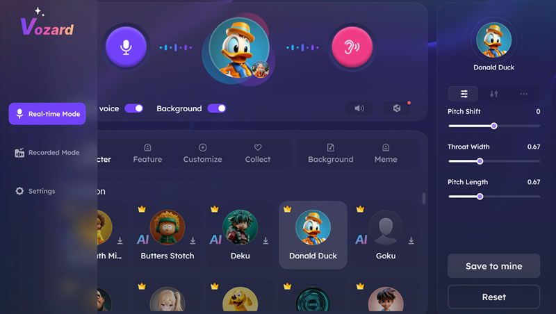 vozardai realtime