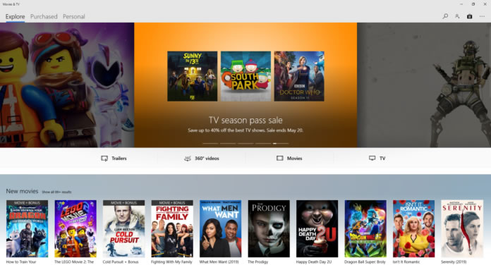 windows movies and tv