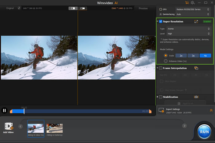 winxvideoai upscale