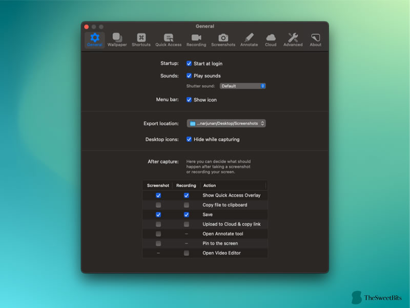 xnapper settings
